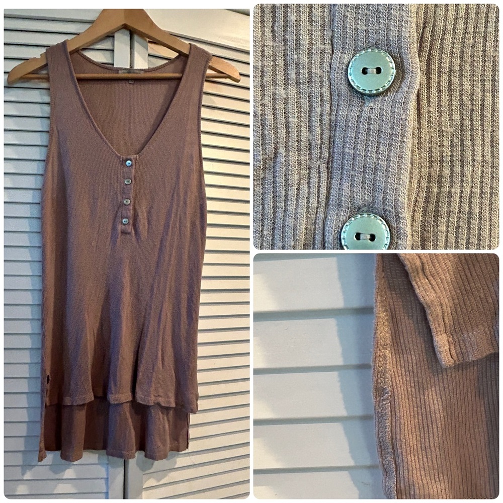 Charlotte Russe Ribbed High-Low Tank Top